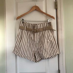 Juniper Blu Striped Paperbag Shorts from South Moon Under NWT